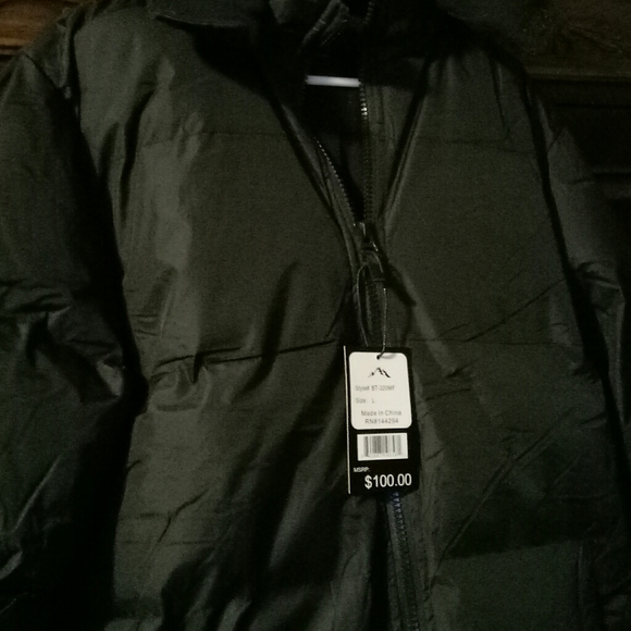 Fleece lined men's jacket removable hood L - Picture 11 of 12